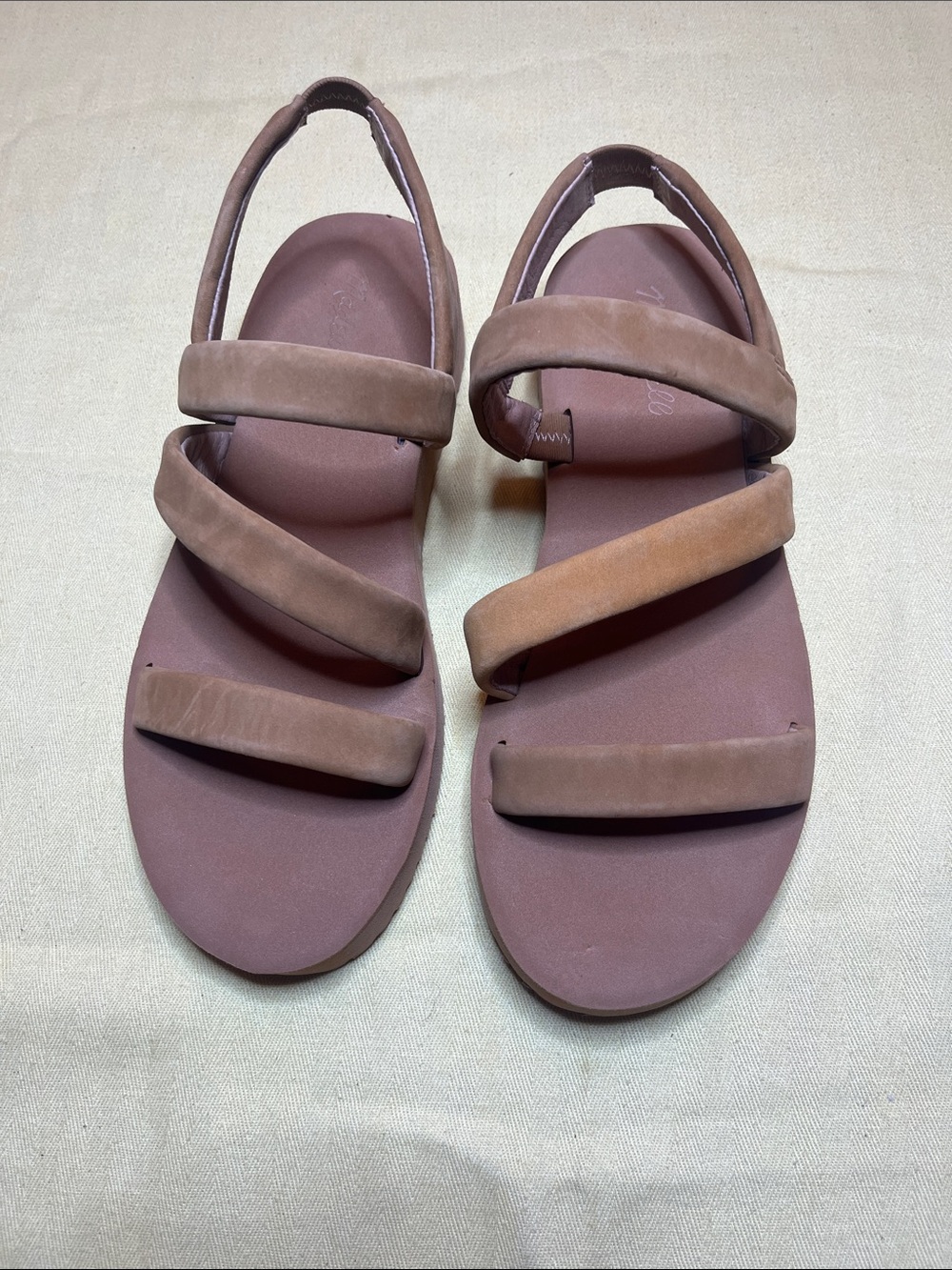 Women's Three-Strap Slingback Sandals - Brown